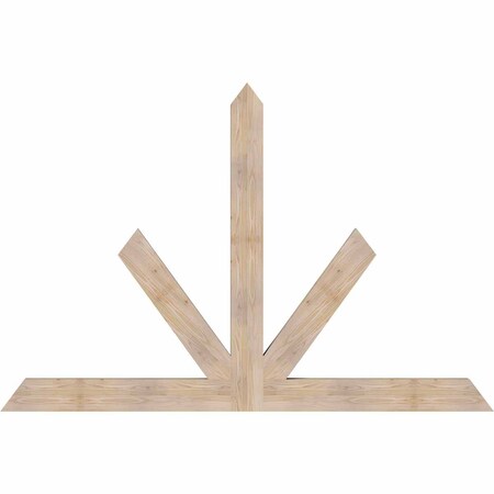 Ekena Millwork Saratoga Smooth Timber Gable Bracket, Douglas Fir, 84"W x 56"H x 3 1/2"D x 5 1/2"F, 16/12 Pitch GBW084X56X0406SAR00SDF